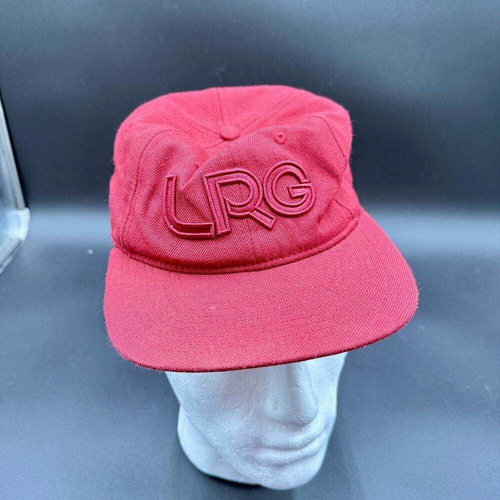 LRG Lifted Research Group Red Snapback Hat Cap Tonal Logo True Heads Wool Blend